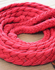 Hilason Braided Poly Barrel Racing Contest Reins Flat 1" X 8Ft Red