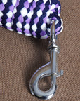 Hilason Horse Riding Poly Roping Lead Rope Burgundy 1/4"X8 Ft Snaps