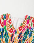 Abstract V-Neck Ruffle Mini Dress