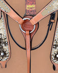 Hilason Western Horse Floral Headstall Breast Collar Set American Leather