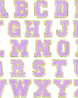 Purple Self Adhesive Chenille Letters Patches