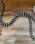 43 inch Necklace - 12 mm & 4 mm Sterling Silver Pearls