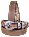 Nocona Pro Series Ranger Western Belt Full Grain Leather Basket Weave 1.5"
