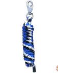 Horse Roping Lead Rope Riding Poly Blue Black White 1/4"X8 Ft Snaps