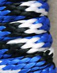 Horse Roping Lead Rope Riding Poly Blue Black White 1/4"X8 Ft Snaps