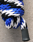 Horse Roping Lead Rope Riding Poly Blue Black White 1/4"X8 Ft Snaps