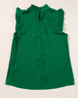 Emerald Pleated Sleeveless Top