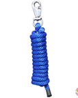 Horse Roping Lead Rope Riding Poly Blue Black White 1/4"X8 Ft Snaps