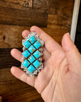 Big Ring - 9- kingman turquoise ring and sterling silver