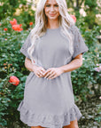Belen Lace Ruffled T-shirt Dress