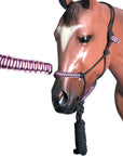 HILASON Western Horse Poly Rope Tied Adjustable Halter 8 Ft Lead Rope