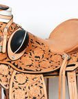 Hilason Western Horse Wade Saddle American Leather Ranch Roping Tan