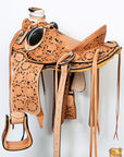 Hilason Western Horse Wade Saddle American Leather Ranch Roping Tan