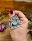 Adjustable Cowboy Hat Ring – Kingman Turquoise – Sterling Silver – Navajo Handmade by Robby Manuelito – USA