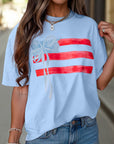 Flag Bow Crewneck Graphic Tee