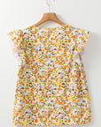 Mikayla Floral Ruffled Sleeveless Tank Top