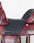 Hilason Western Horse Treeless Trail Saddle Genuine American Leather Antique Mahogany
