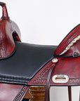 Hilason Western Horse Treeless Trail Saddle Genuine American Leather Antique Mahogany