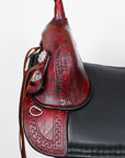 Hilason Western Horse Treeless Trail Saddle Genuine American Leather Antique Mahogany
