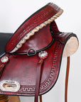 Hilason Western Horse Treeless Trail Saddle Genuine American Leather Antique Mahogany