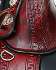 Hilason Western Horse Treeless Trail Saddle Genuine American Leather Antique Mahogany