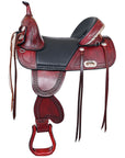 Hilason Western Horse Treeless Trail Saddle Genuine American Leather Antique Mahogany