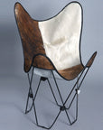 Made In Usa Genuine Leather Butterfly Chair Folding Modern Sling Seat