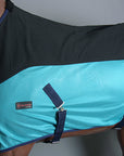 Hilason Western Horse Light Weight Comfort Durable Poly Fly Sheet Black Turquoise