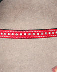 Western Horse Headstall Tack Bridle American Leather Red Crystal Hilason