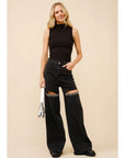 Cut Out Rhinestone Jeans -clearance