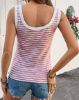 Stripe Contrast Trim Tank Top