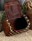 Black Checkered Zipper Makeup Bag