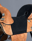 Hilason Treeless Western Trail Barrel American Leather Horse Saddle Tan