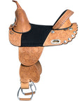 Hilason Treeless Western Trail Barrel American Leather Horse Saddle Tan