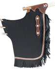Hilason Western Bull Riding Chinks Chaps Adult Pro Rodeo Bronc Leather Black