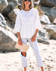 Paula Bow Knot Cutout Back Blouse