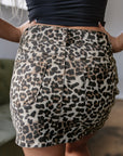 Skyler Leopard Denim Mini Skirt