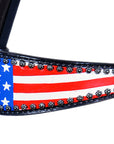 Western Headstall Horse Tack Leather Bridle Hand Paint Us Flag Hilason
