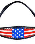 Western Headstall Horse Tack Leather Bridle Hand Paint Us Flag Hilason