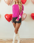 Bow Knot Round Neck Loose Sweater