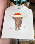 Highland Cow Santa Hat Tee or Crewneck