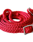 1" X 8Ft Hilason Braided Poly Barrel Horse Racing Reins Flat Grip Knots