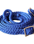 1" X 8Ft Hilason Braided Poly Barrel Horse Racing Reins Flat Grip Knots