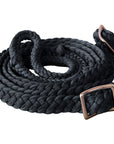 1" X 8Ft Hilason Braided Poly Barrel Horse Racing Reins Flat Grip Knots