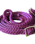 1" X 8Ft Hilason Braided Poly Barrel Horse Racing Reins Flat Grip Knots