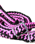 1" X 8Ft Hilason Braided Poly Barrel Horse Racing Reins Flat Grip Knots