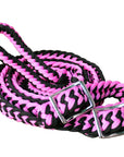 1" X 8Ft Hilason Braided Poly Barrel Horse Racing Reins Flat Grip Knots