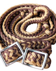1" X 8Ft Hilason Braided Poly Barrel Horse Racing Reins Flat Grip Knots