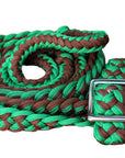 1" X 8Ft Hilason Braided Poly Barrel Horse Racing Reins Flat Grip Knots