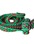 1" X 8Ft Hilason Braided Poly Barrel Horse Racing Reins Flat Grip Knots
